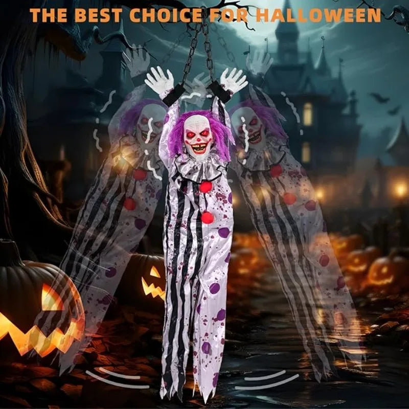 Pendu Clown Horreur à Chaînes Cheveux Violets