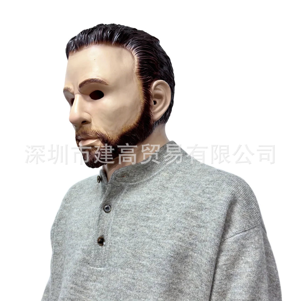 Masque en Silicone Homme Âgé Réaliste Moustache Grise