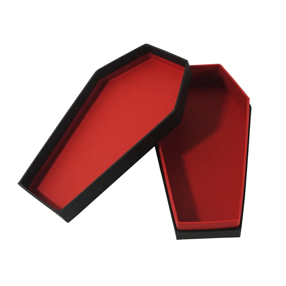 Coffret Cadeau Cercueil Noir et Rouge Halloween