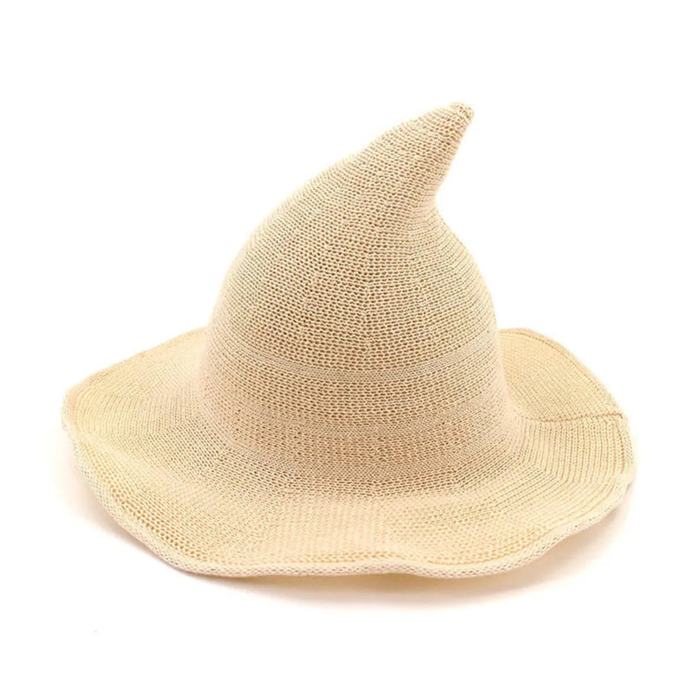 Chapeau de Sorcière en Maille Rouge Bordeaux