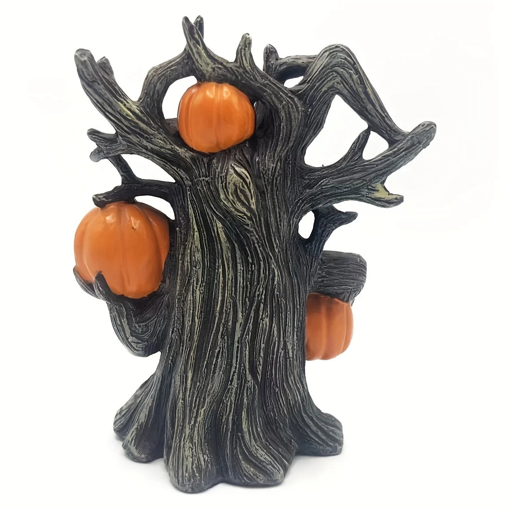 Décoration d'Arbre Hanté avec Citrouilles Jack-o'-Lantern