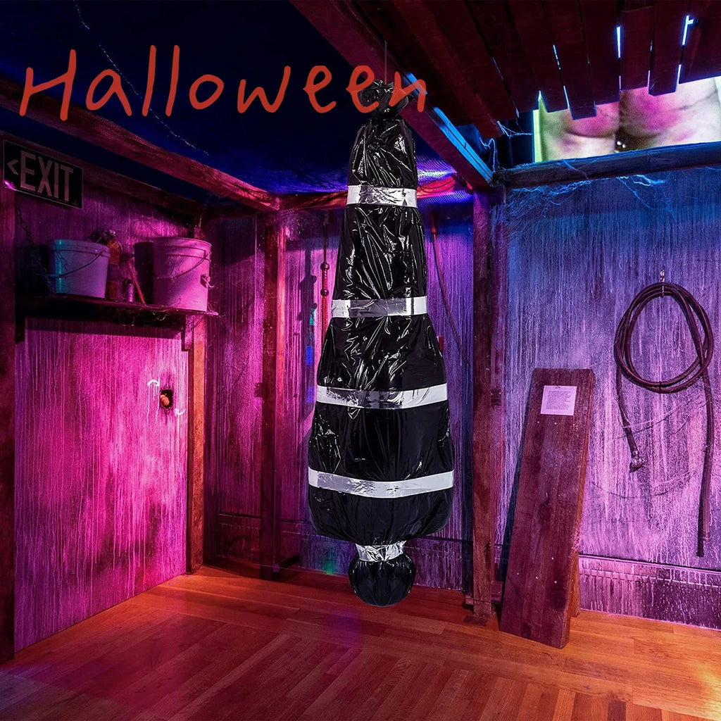 Décoration d'Halloween Faux Corps Ficelé Noir