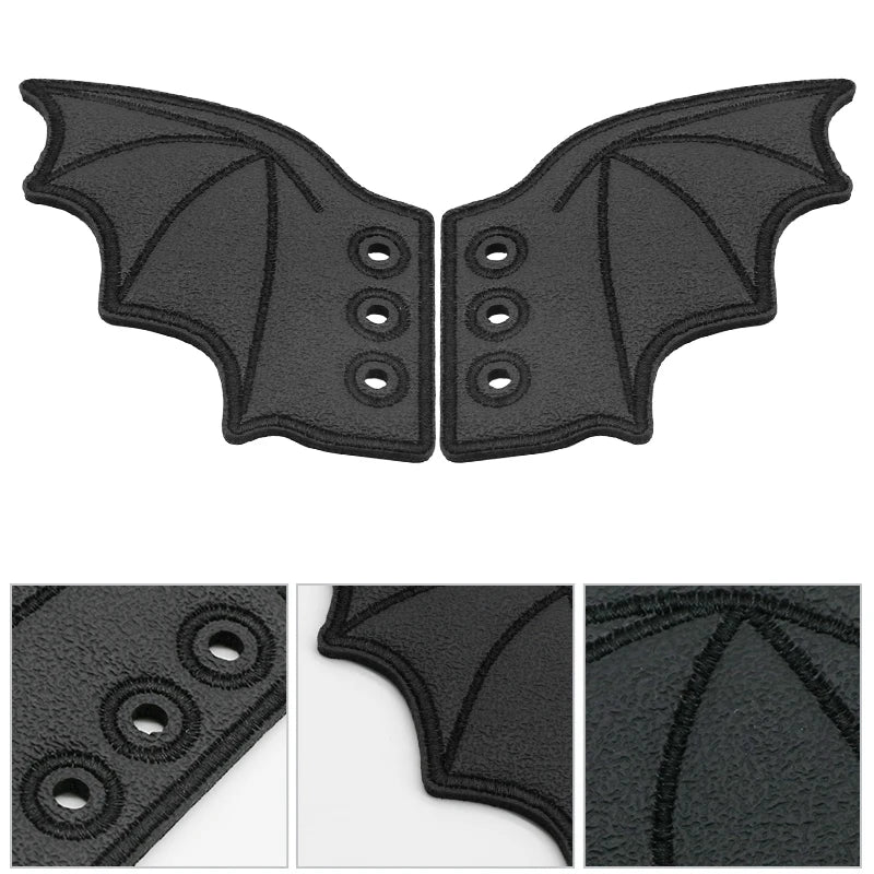 Ailes de Chauve-Souris pour Bottes, Noir Mat ou Scintillant