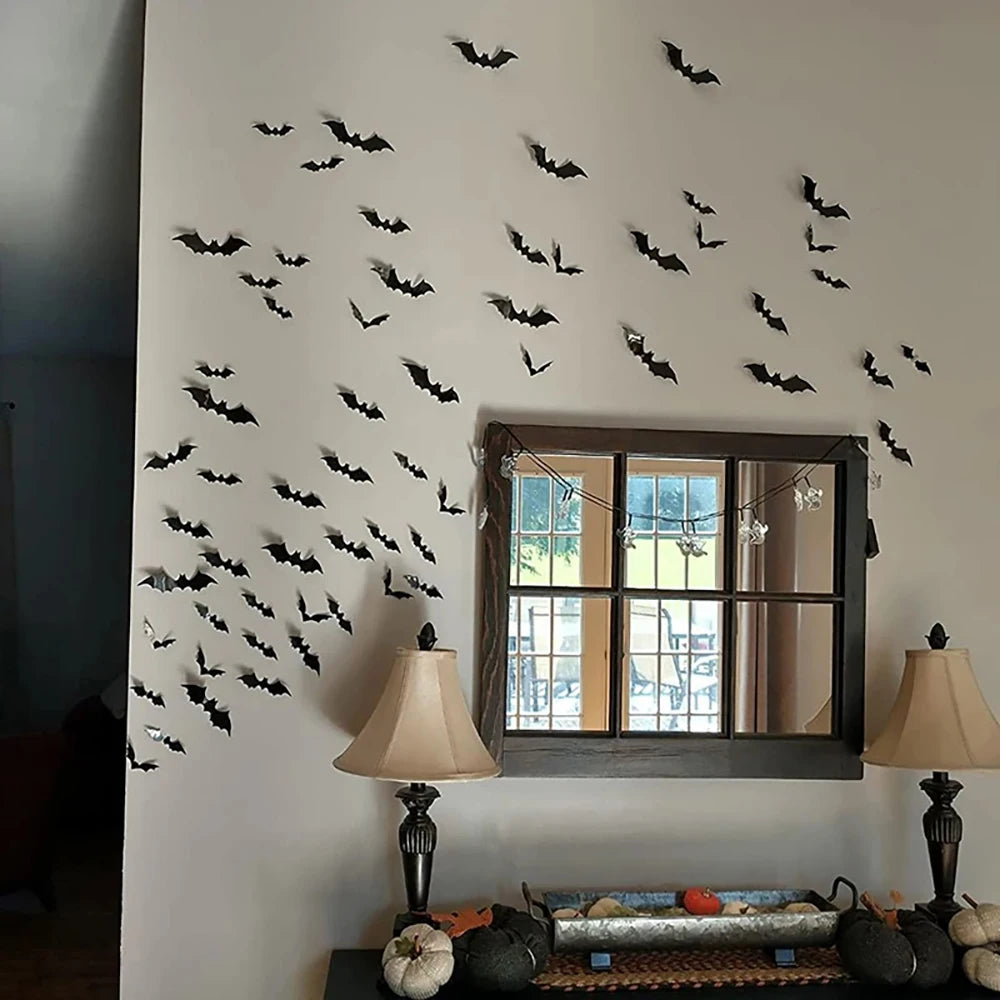 120 Stickers Muraux Chauves-Souris 3D