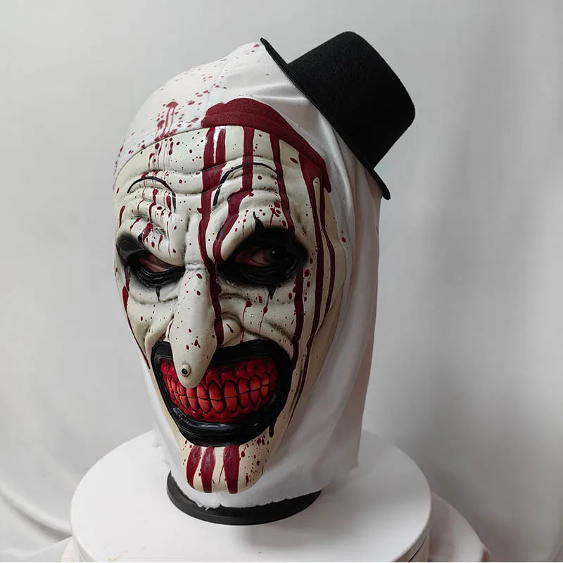 Masque de Clown Horreur Sanglant avec Chapeau Melon