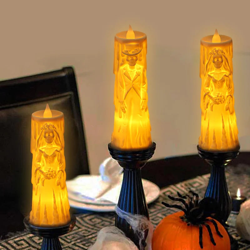 Bougies LED Squelettes Mariés sans Flamme