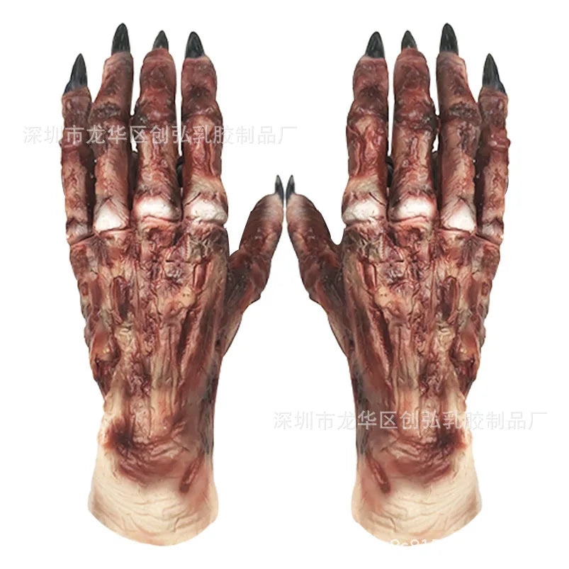 Mains d'Horreur de Zombie en Latex Sanguinolent