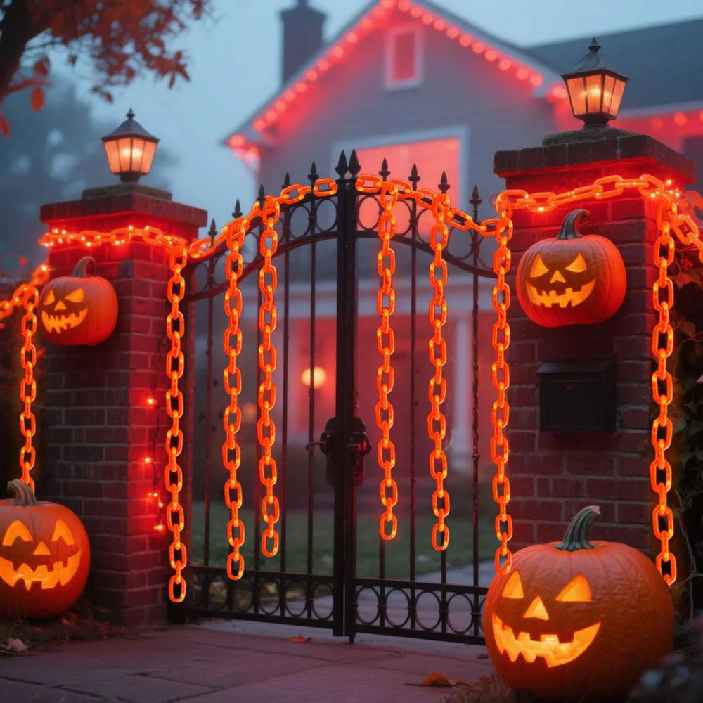 Chaîne Lumineuse Orange d'Halloween
