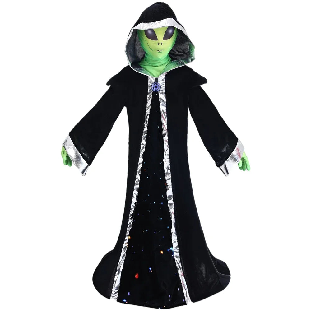 Déguisement d'Alien Noir à Capuche Cosmique