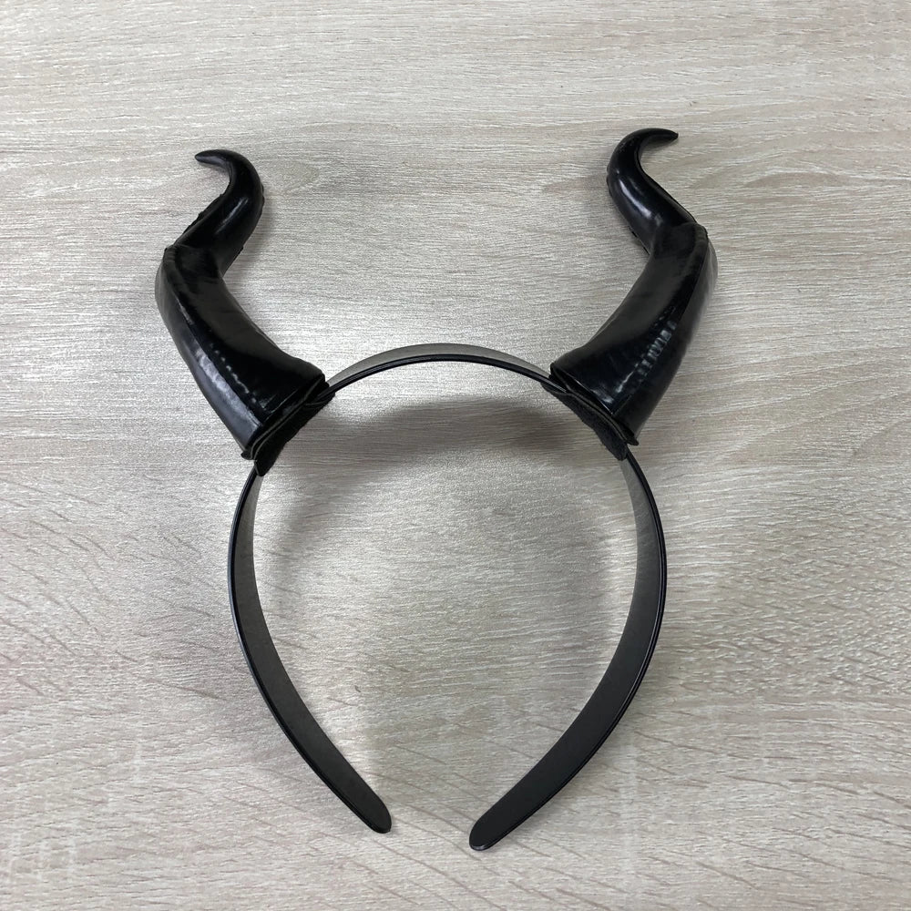 Serre-tête Noir à Cornes de Diablesse Pointues