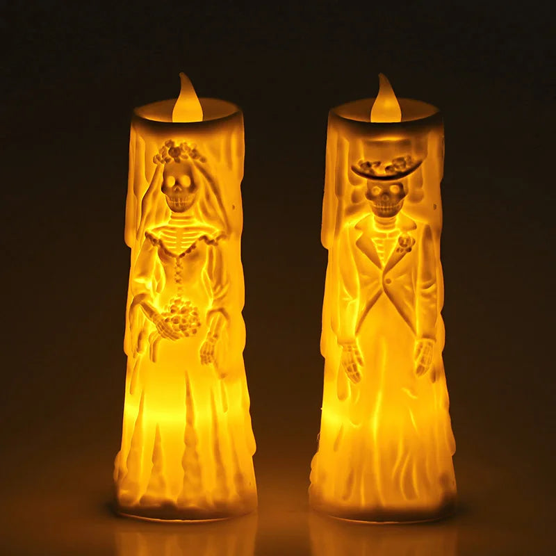 Bougies LED Squelettes Mariés sans Flamme