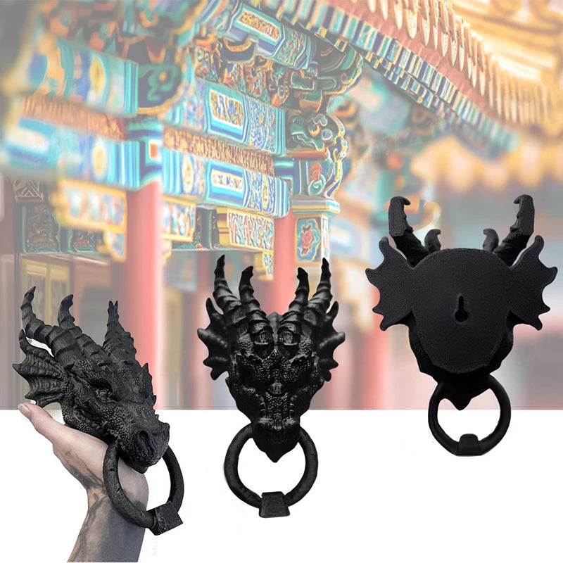 Heurtoir de Porte Dragon en Résine Gris Anthracite