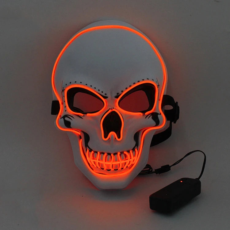 Masque Tête de Mort Lumineux Néon Rose Fuchsia