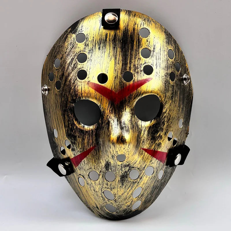 Masque de Hockey Horreur Blanc à Chevrons Rouges