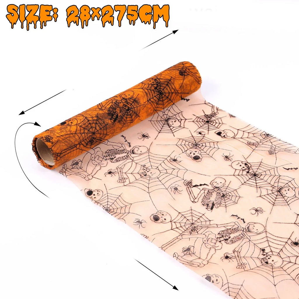 Lot de 6 Rouleaux d'Étoffes d'Halloween Toiles d'Araignée