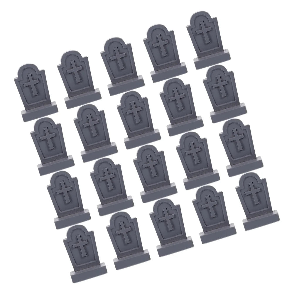 Lot de Mini Pierres Tombale Grises d'Halloween