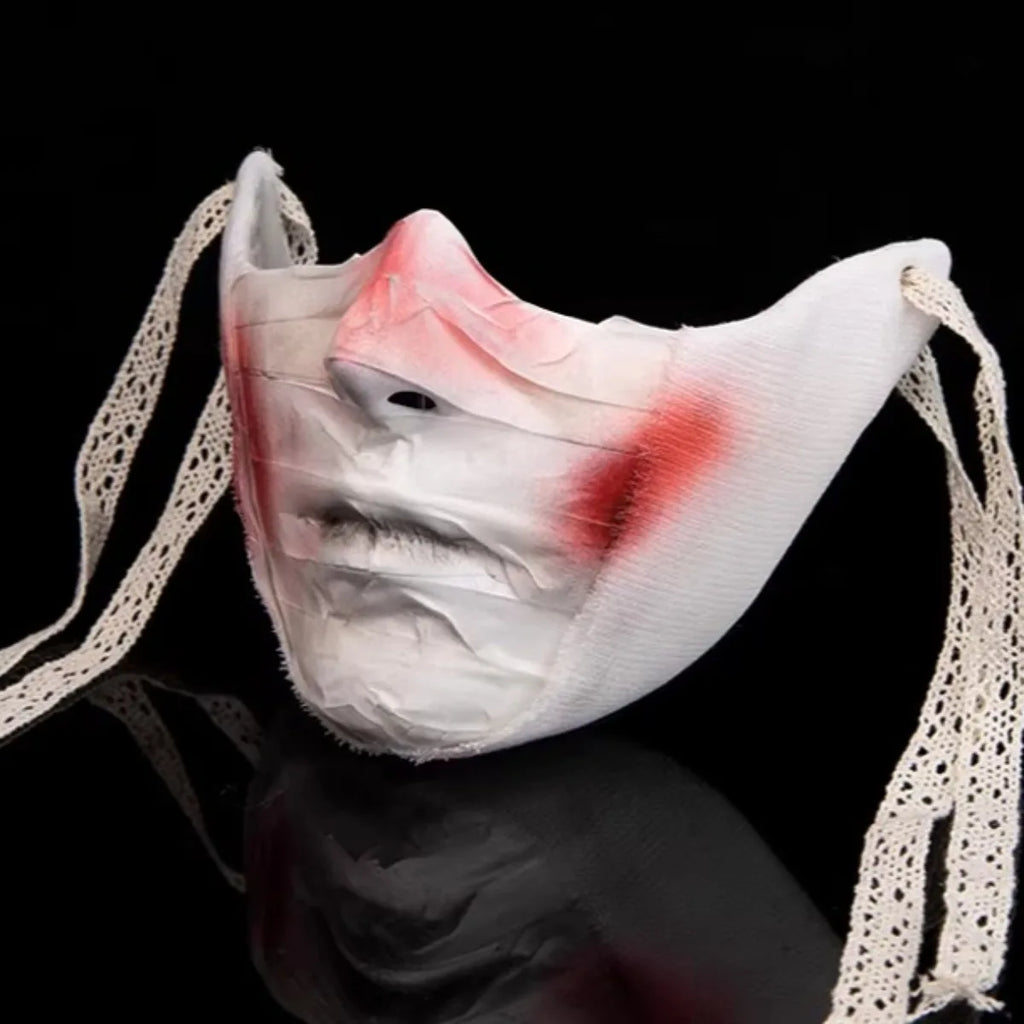 Masque d'Horreur Demi-Visage à Bandages Sanglants