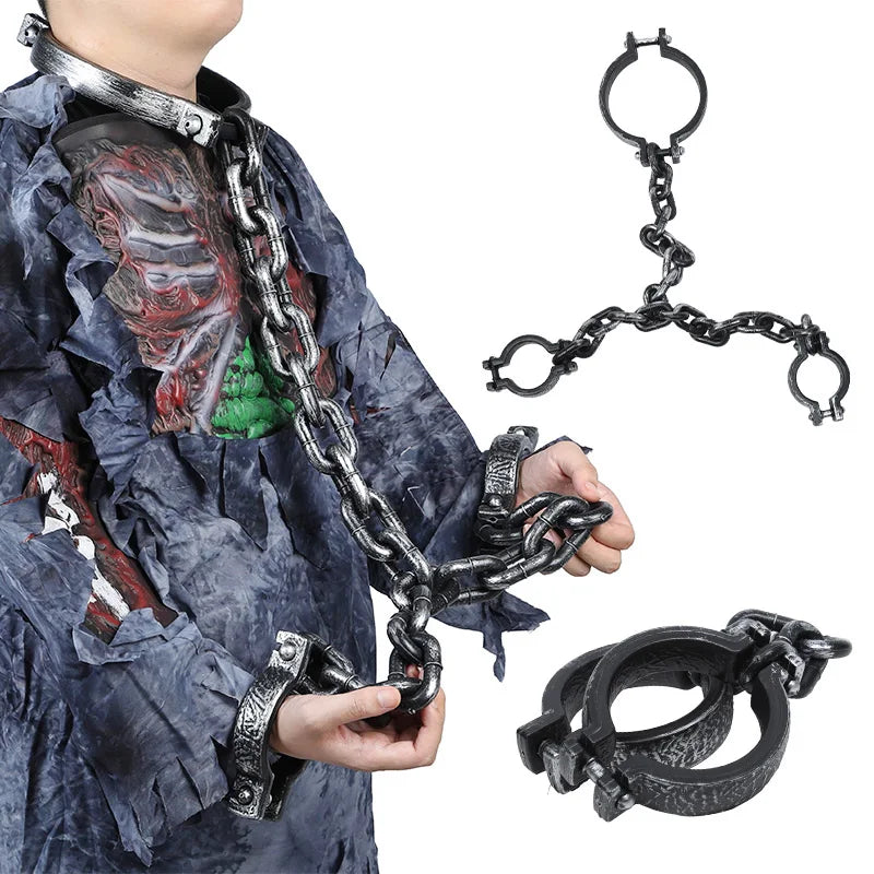 Chaîne de Costume d'Halloween avec Manilles Argent Vieilli