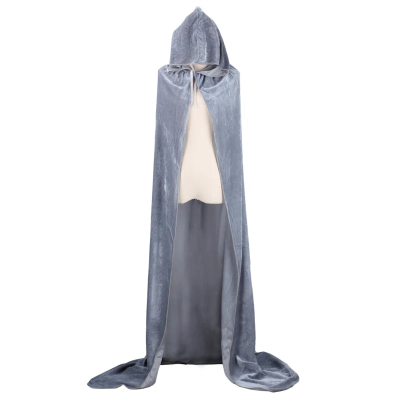 Cape à Capuche Longue en Velours Noir