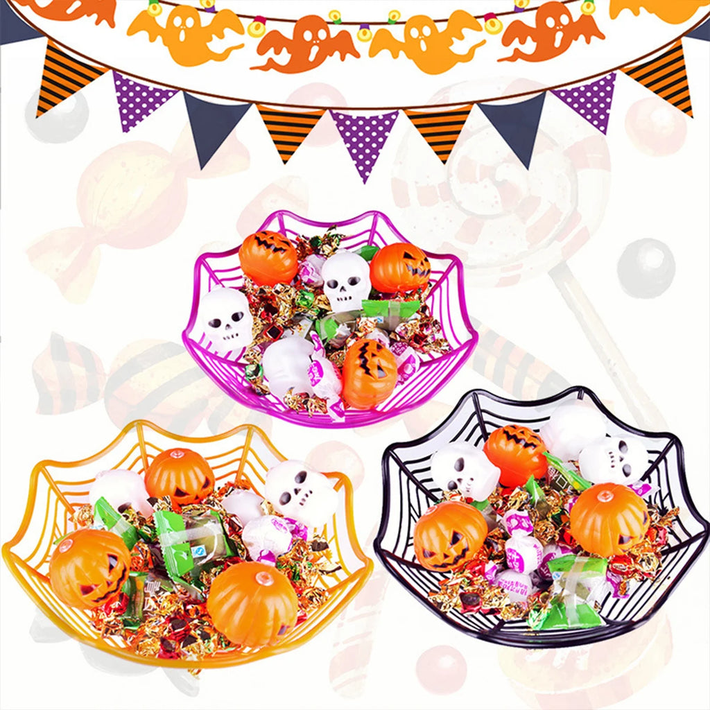 Corbeille à Bonbons Flexible Toile d'Araignée Halloween