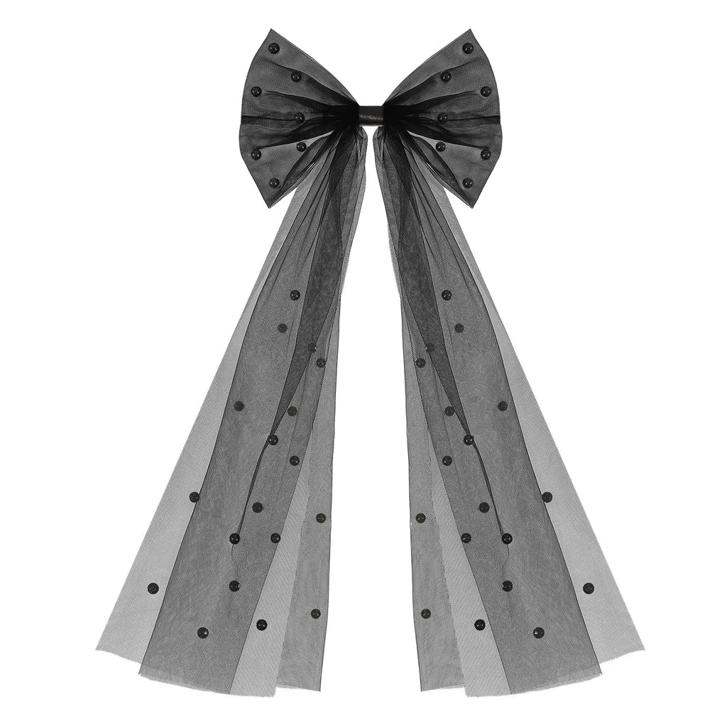 Kit de Mariée Gothique Noir Voile Tiare et Écharpes