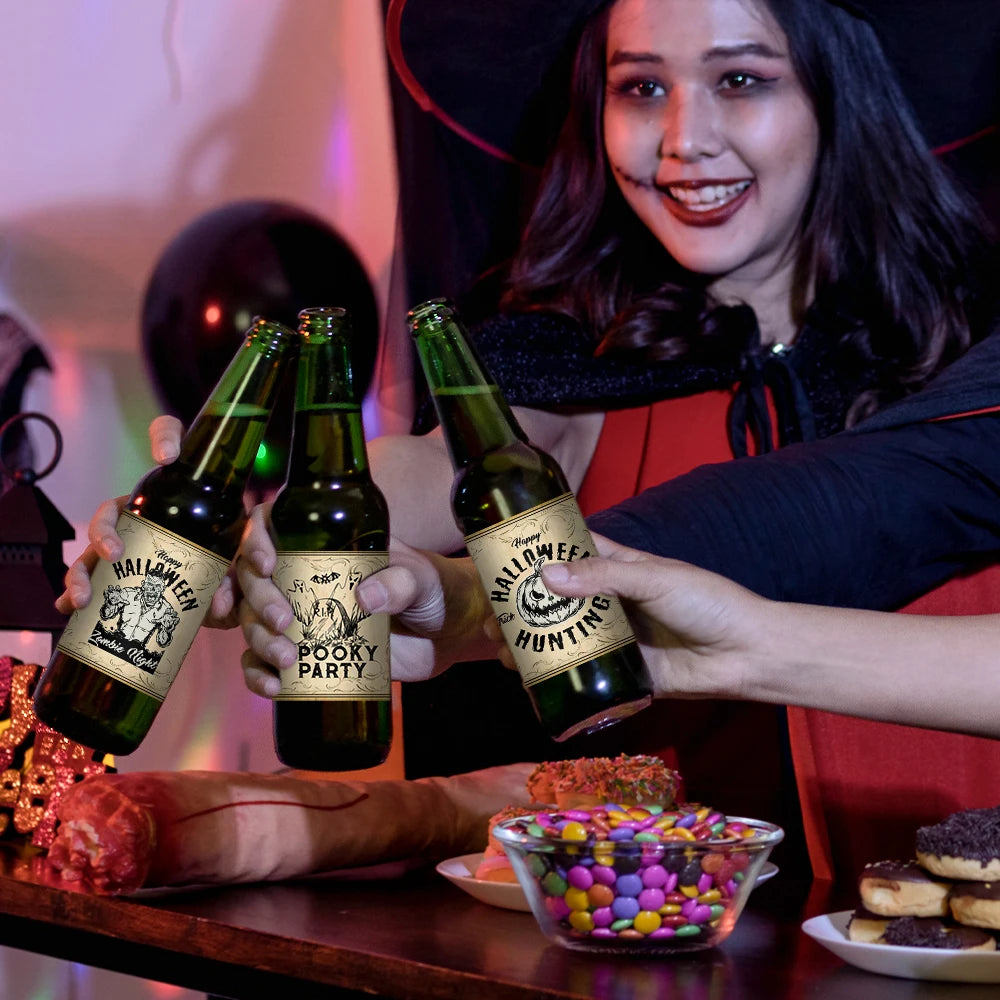 Fioles d'Apothicaire Vintage Halloween à Effet Vieilli