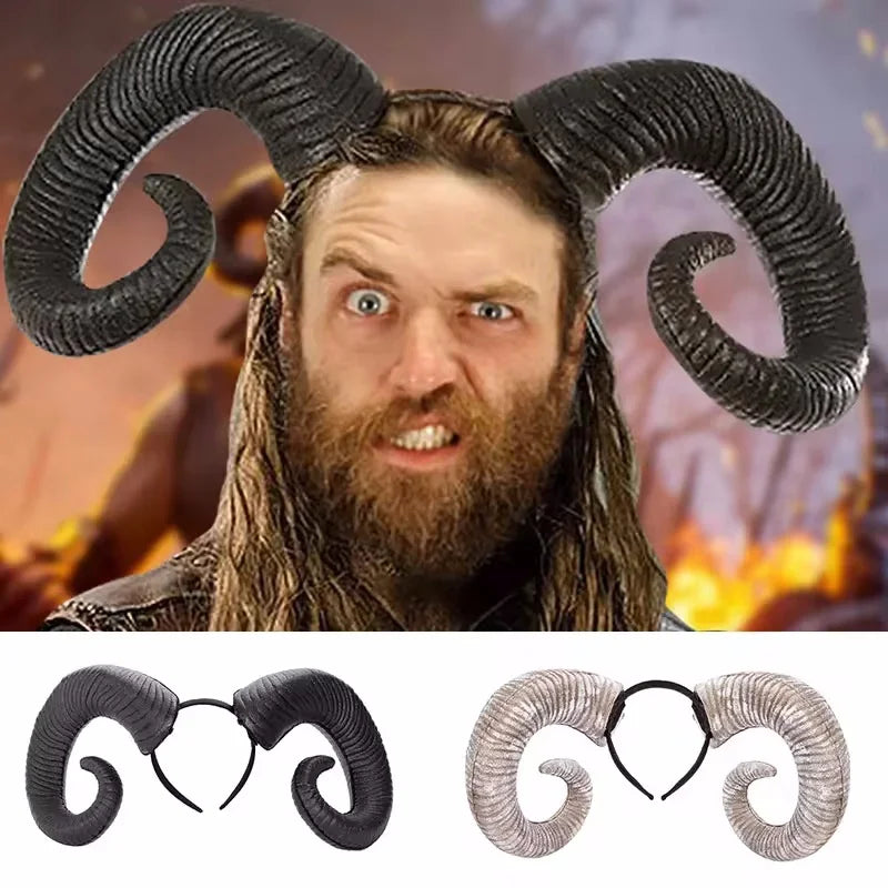Serre-tête à Grandes Cornes de Bélier Noires