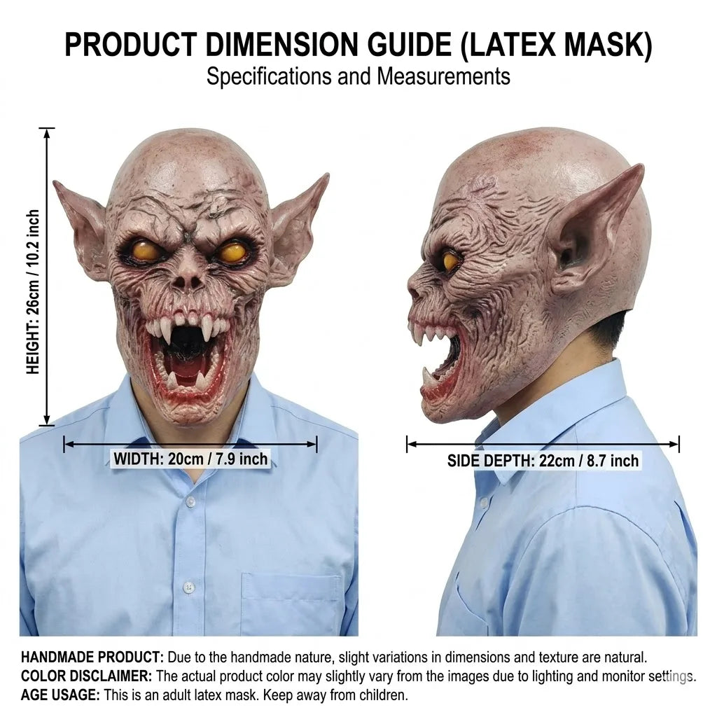 Masque d'Horreur Réaliste de Monstre Chauve-Souris