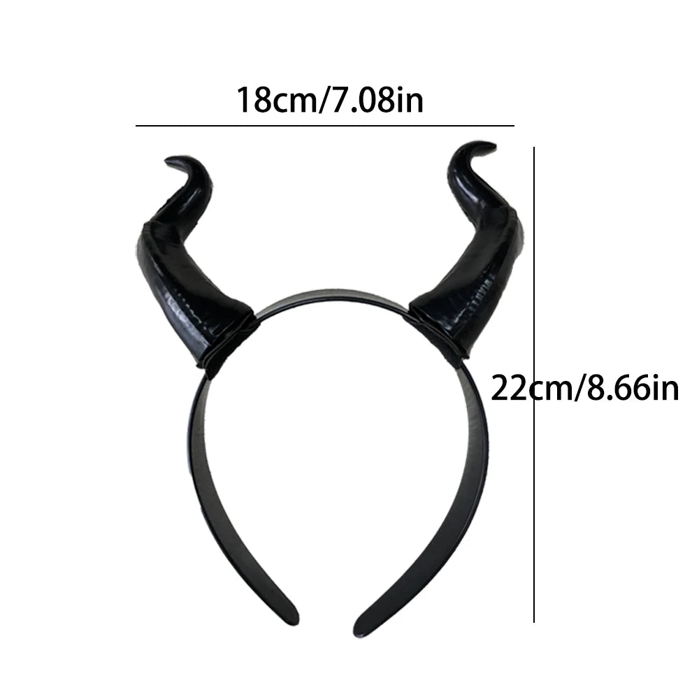 Serre-tête Noir à Cornes de Diablesse Pointues