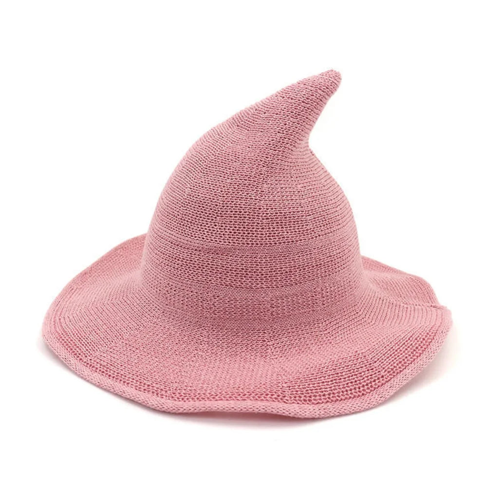 Chapeau de Sorcière en Maille Rouge Bordeaux