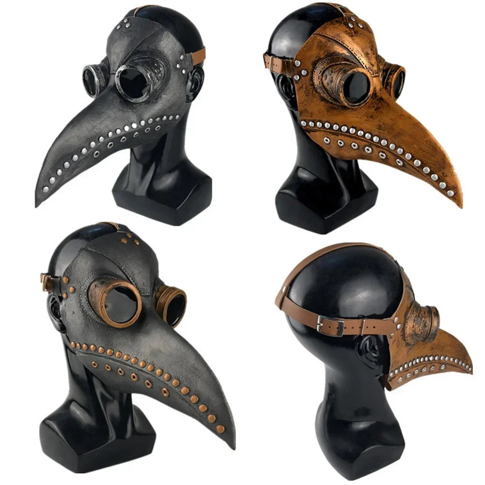 Masque de Médecin de la Peste Gothique en Cuir Vieilli