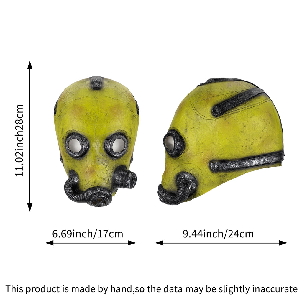 Masque à Gaz en Latex Vert Acide Vieilli