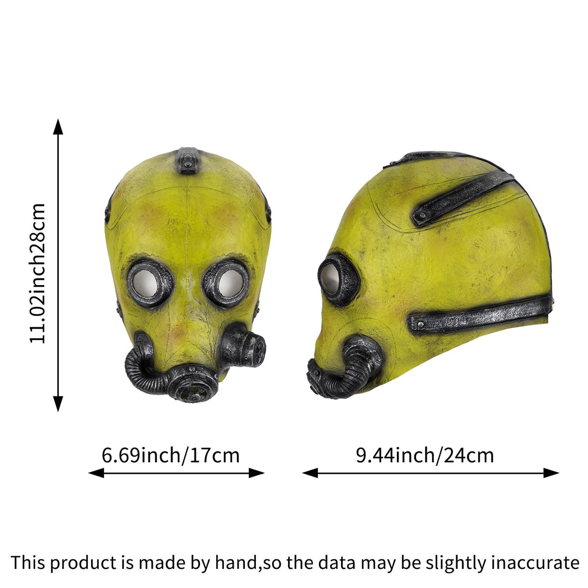 Masque à Gaz en Latex Vert Acide Vieilli