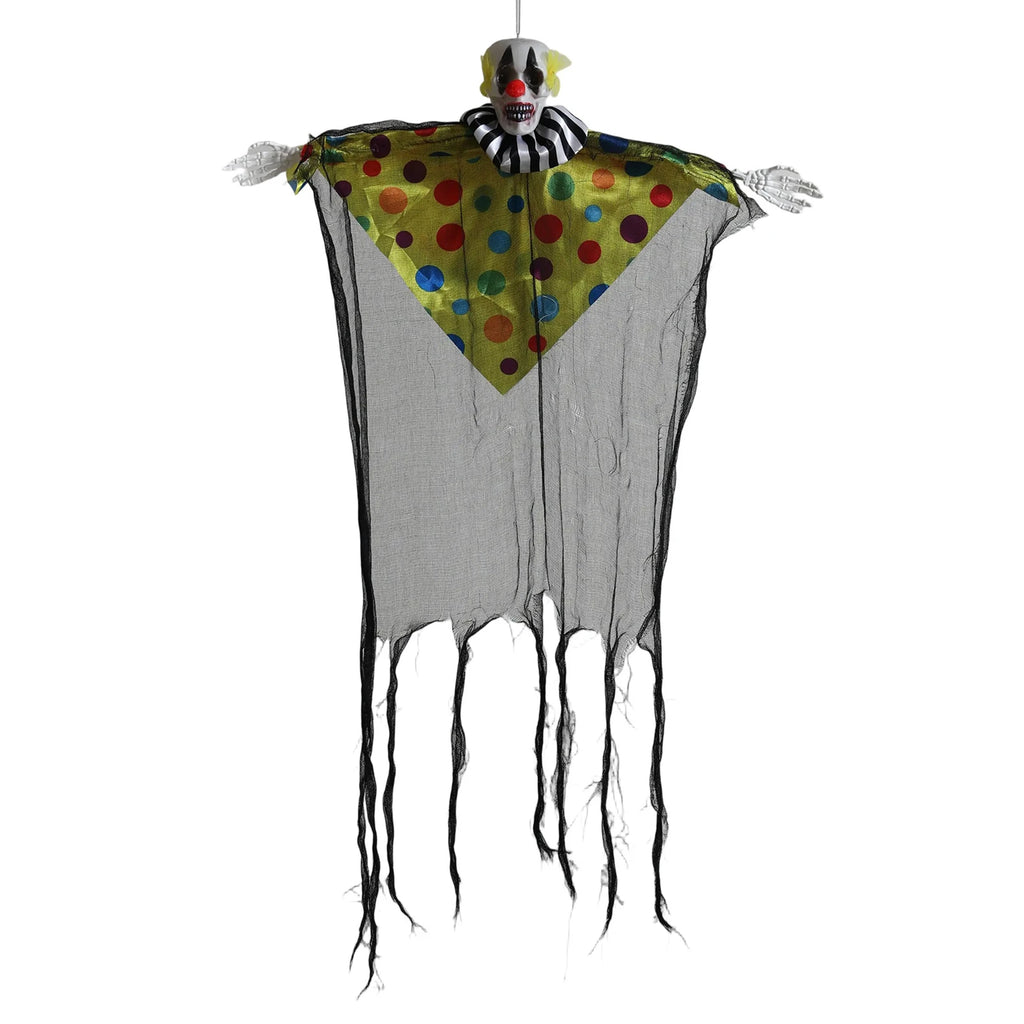 Suspension Clown Crâne Horreur à Mains Articulées Rouge