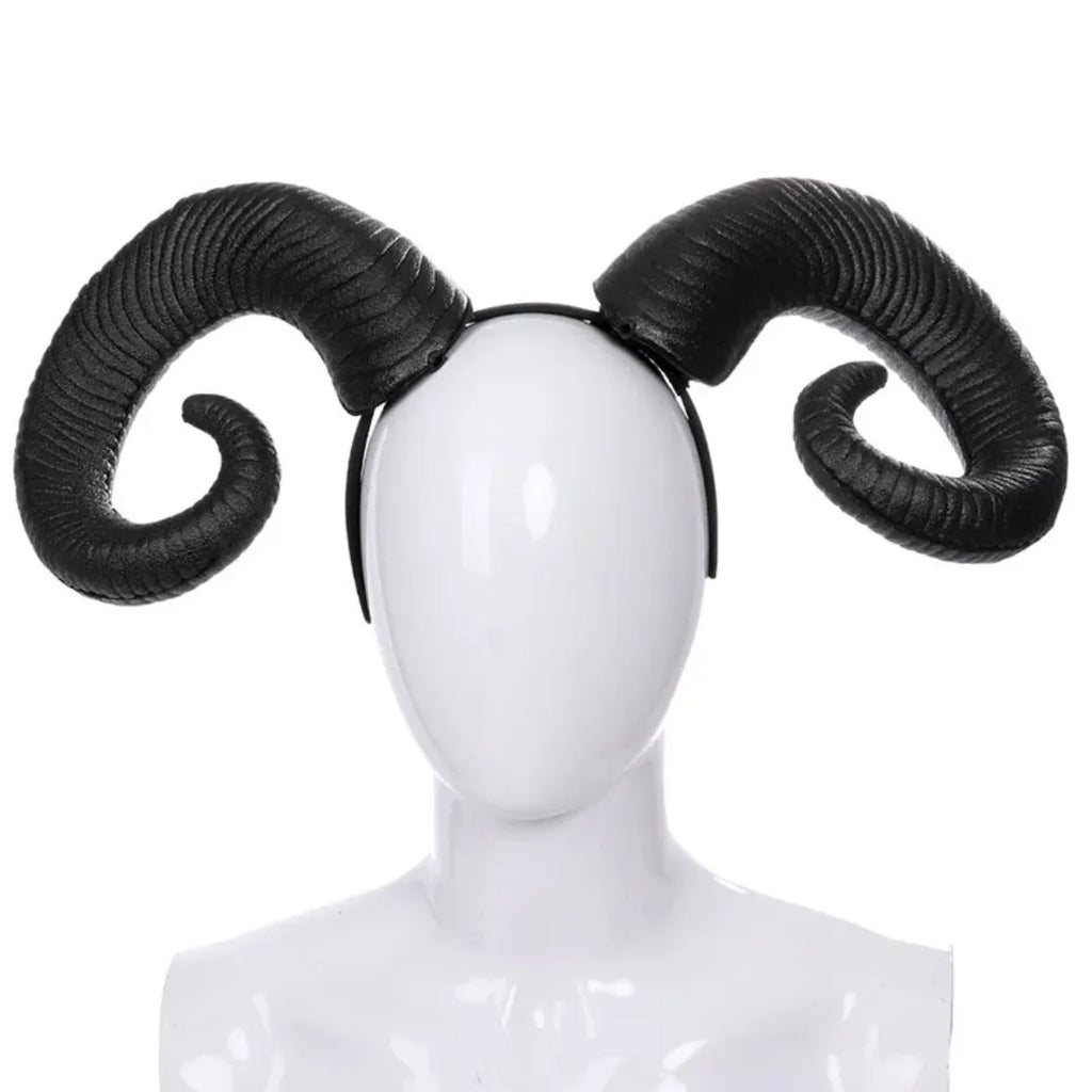 Serre-tête à Grandes Cornes de Bélier Noires