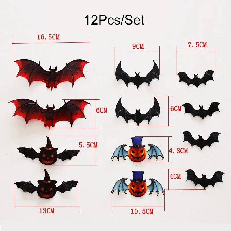 Chauve-Souris en Papier Noir Découpées 3D
