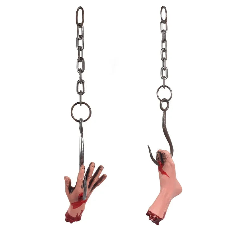 Guirlande Horreur d'Halloween Mains et Pieds Coupés