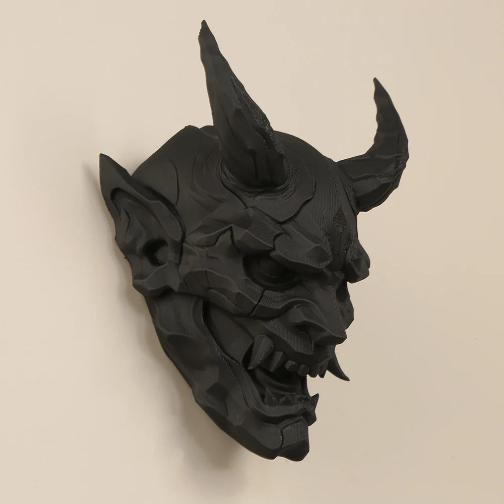 Masque Mural Hannya Noir Mat Décoratif