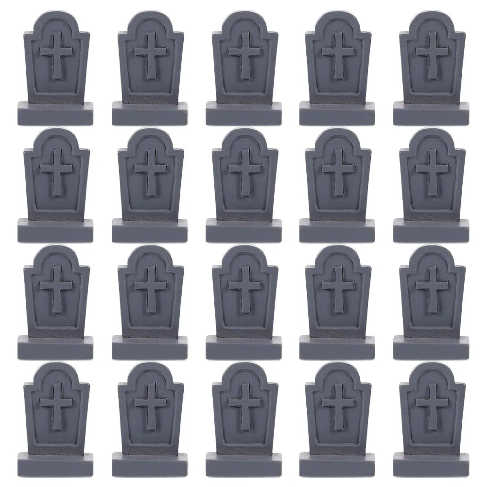 Lot de Mini Pierres Tombale Grises d'Halloween