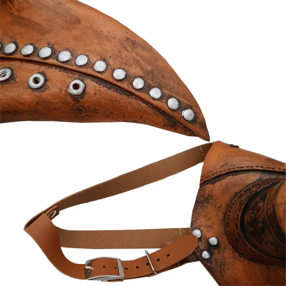 Masque de Médecin de la Peste Gothique en Cuir Vieilli