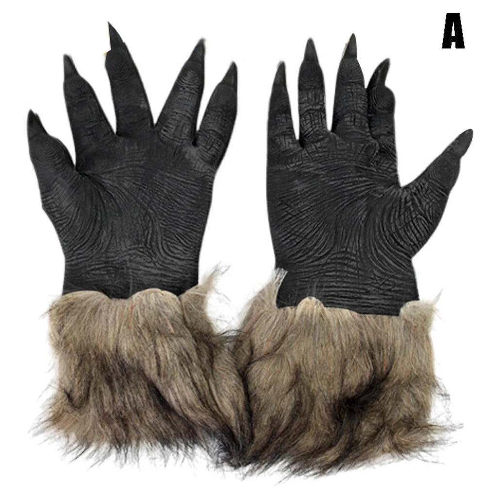 Masque de Loup-Garou Effrayant en Latex avec Fourrure