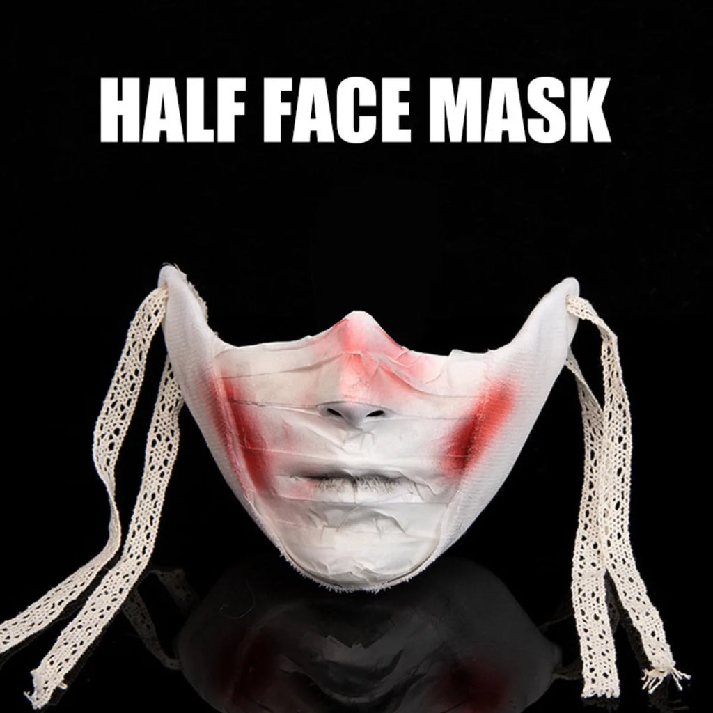 Masque d'Horreur Demi-Visage à Bandages Sanglants