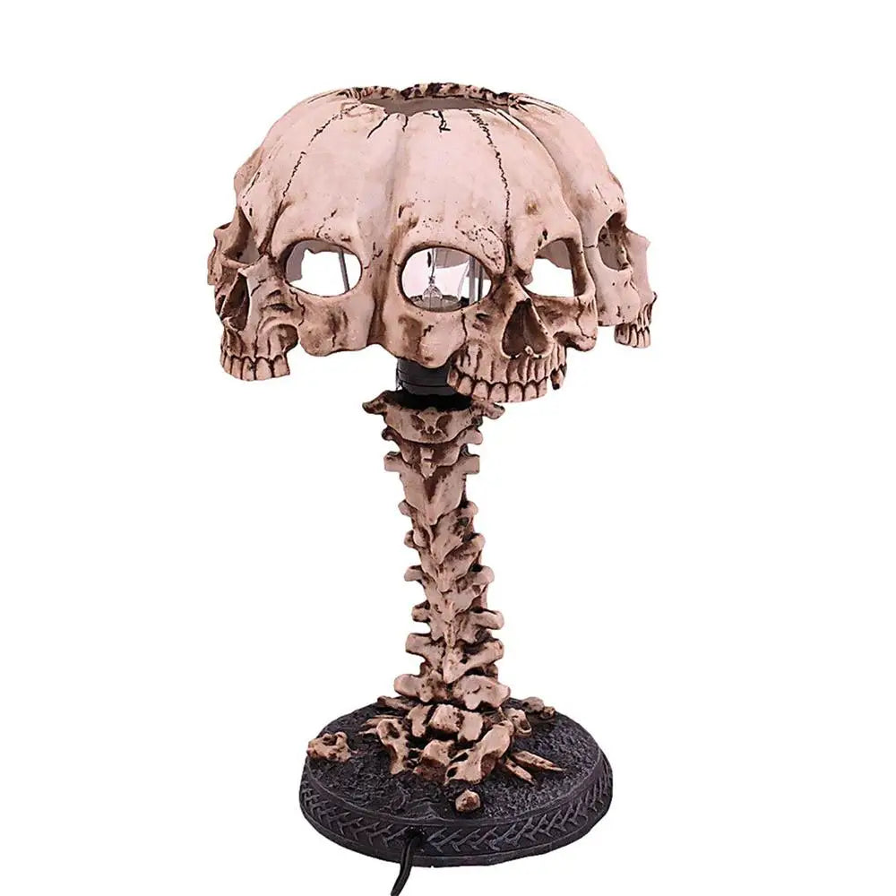 Lampe Gothique Squelette à Têtes de Mort