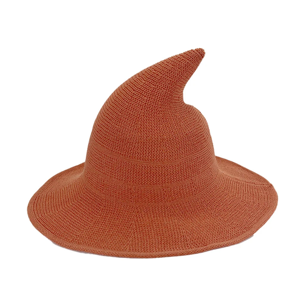 Chapeau de Sorcière en Maille Rouge Bordeaux