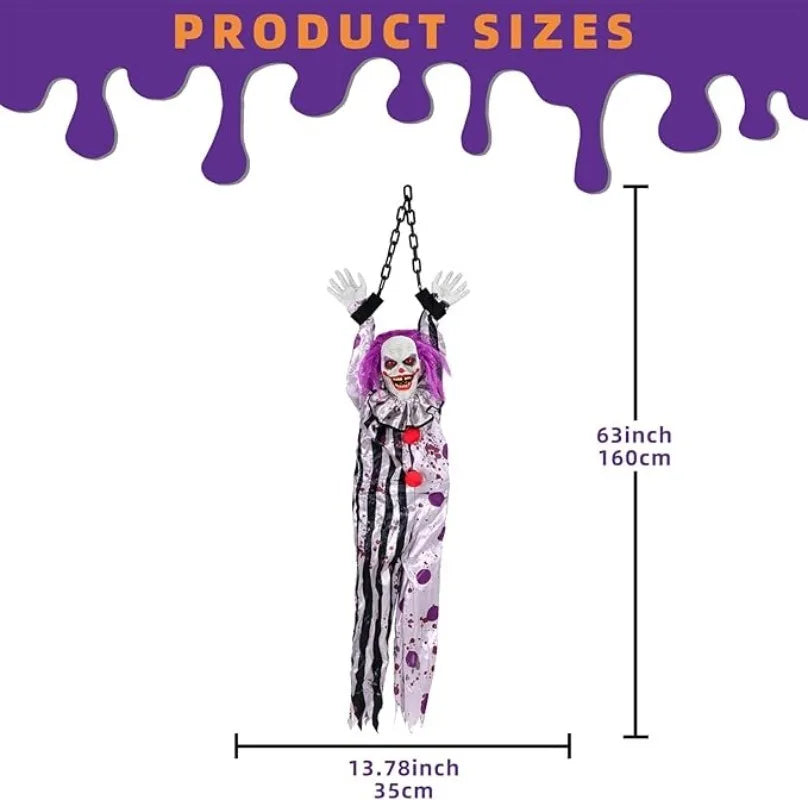 Pendu Clown Horreur à Chaînes Cheveux Violets