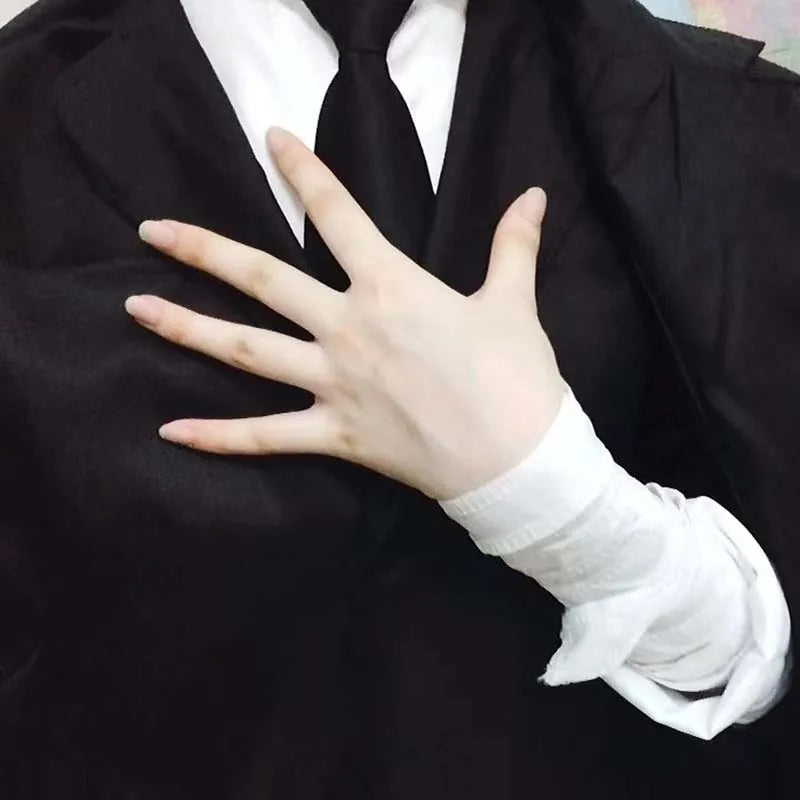 Costume Homme Noir avec Trench-Coat et Gants