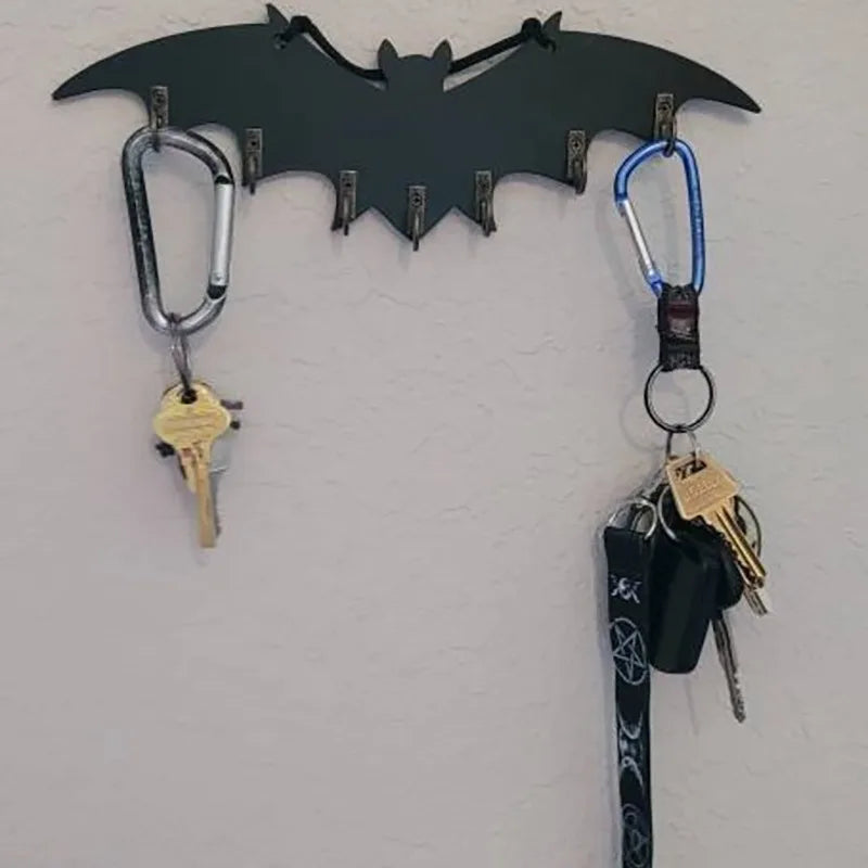 Patère Murale Chauve-Souris Noire en Métal