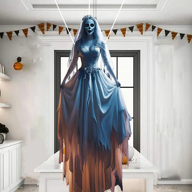 Décoration de Mariée Fantôme à Tête de Crâne Ensanglantée