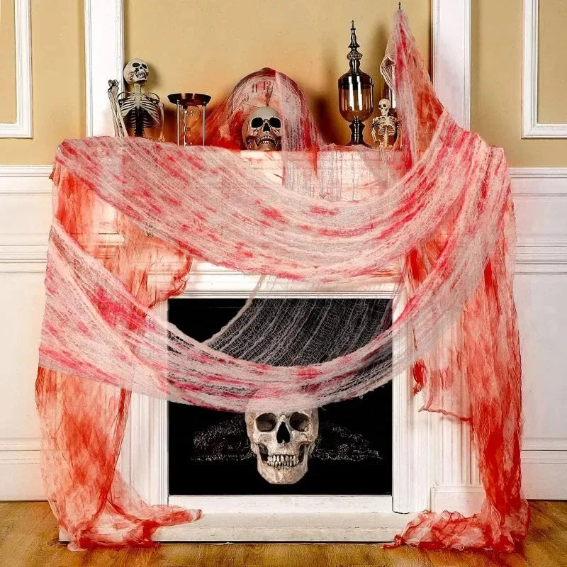Voile Déchiré Sanglant de 20 Mètres pour Halloween
