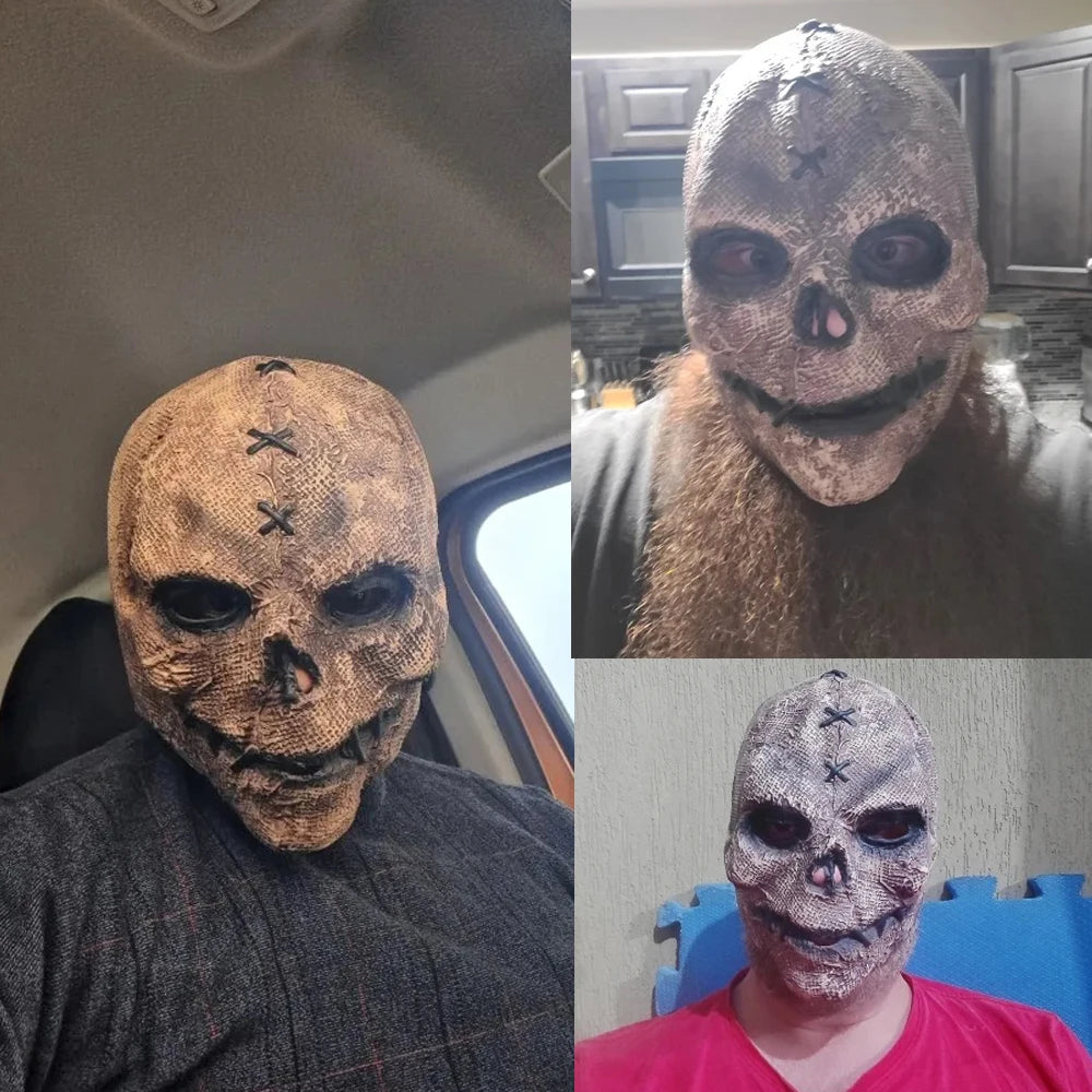 Masque Crâne Horreur en Toile de Jute Cousue